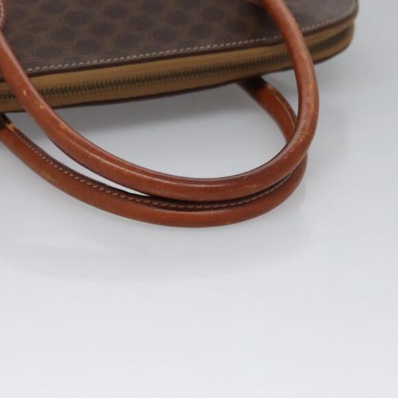 CELINE Macadam Canvas Hand Bag Pvc Leather Gold Brown - Picture 7 of 13